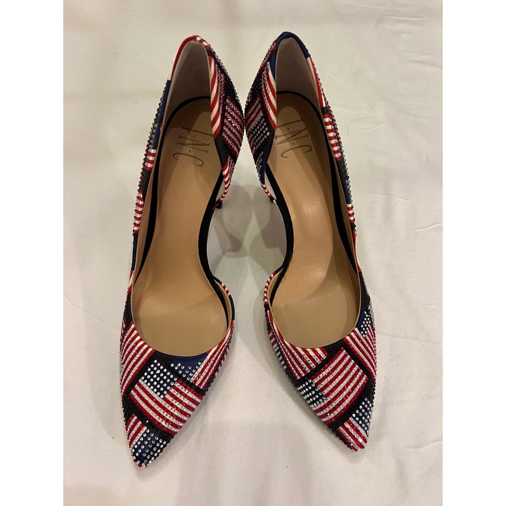 INC Rhinestone American Flag heels size 7